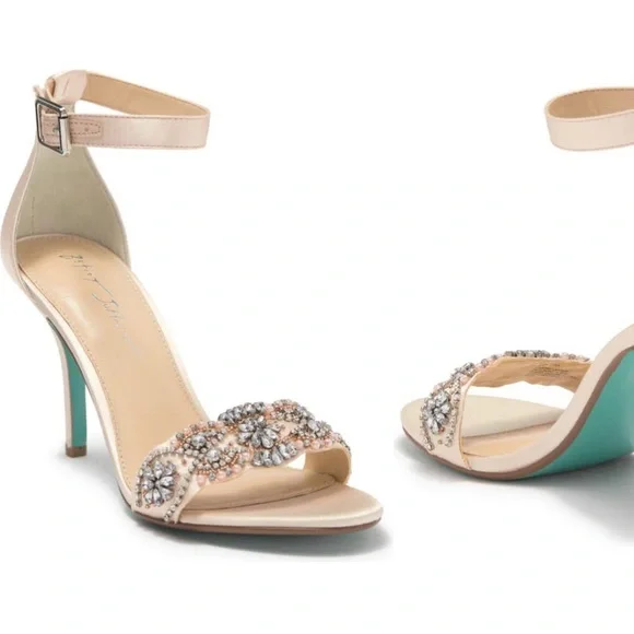 Blue by betsey johnson gina embellished evening sandals hotsell
